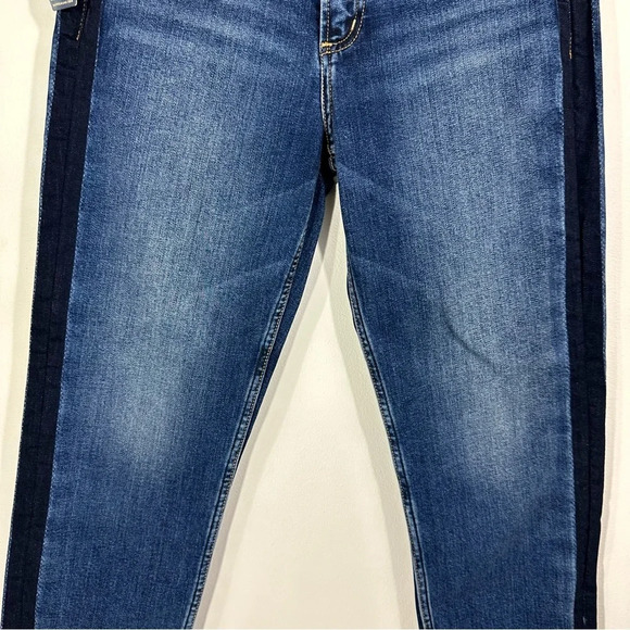 NWT Silver Jeans Vintage Slim Mid Rise Dark Wash Tuxedo Stripe Jeans - Picture 4 of 13